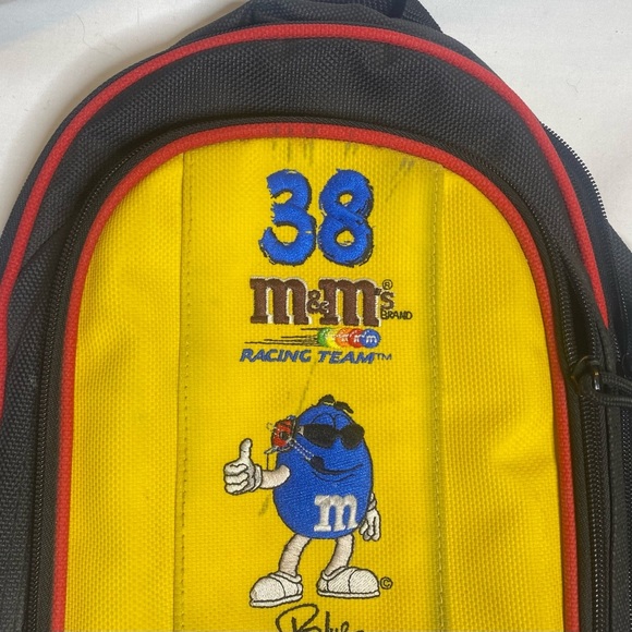 NASCAR #38 Elliot Sadler M&M's Racing Team Yellow Bag Mini Backpack - Picture 2 of 7